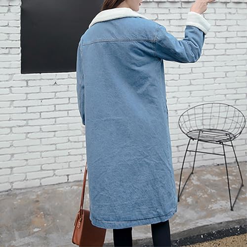 Womens Western Warm Fuzzy Loose Fit Down Jackets Coats for Women Long Sleeve Velvet Denim Winter Fall Outfits 20254