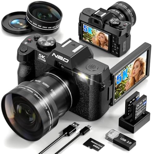 True 5K Digital Cameras for Photography 64MP – 16X Zoom, WiFi, with 64GB TF Card, Wide-Angle & Macro Lens, Autofocus & Anti-Shake, Vlogging Camera for YouTube Travel (Black) True 5K Digital Cameras for Photography 64MP – 16X Zoom, WiFi, with 64GB TF Card, Wide-Angle & Macro Lens, Autofocus & Anti-Shake, Vlogging Camera for YouTube Travel (Black)