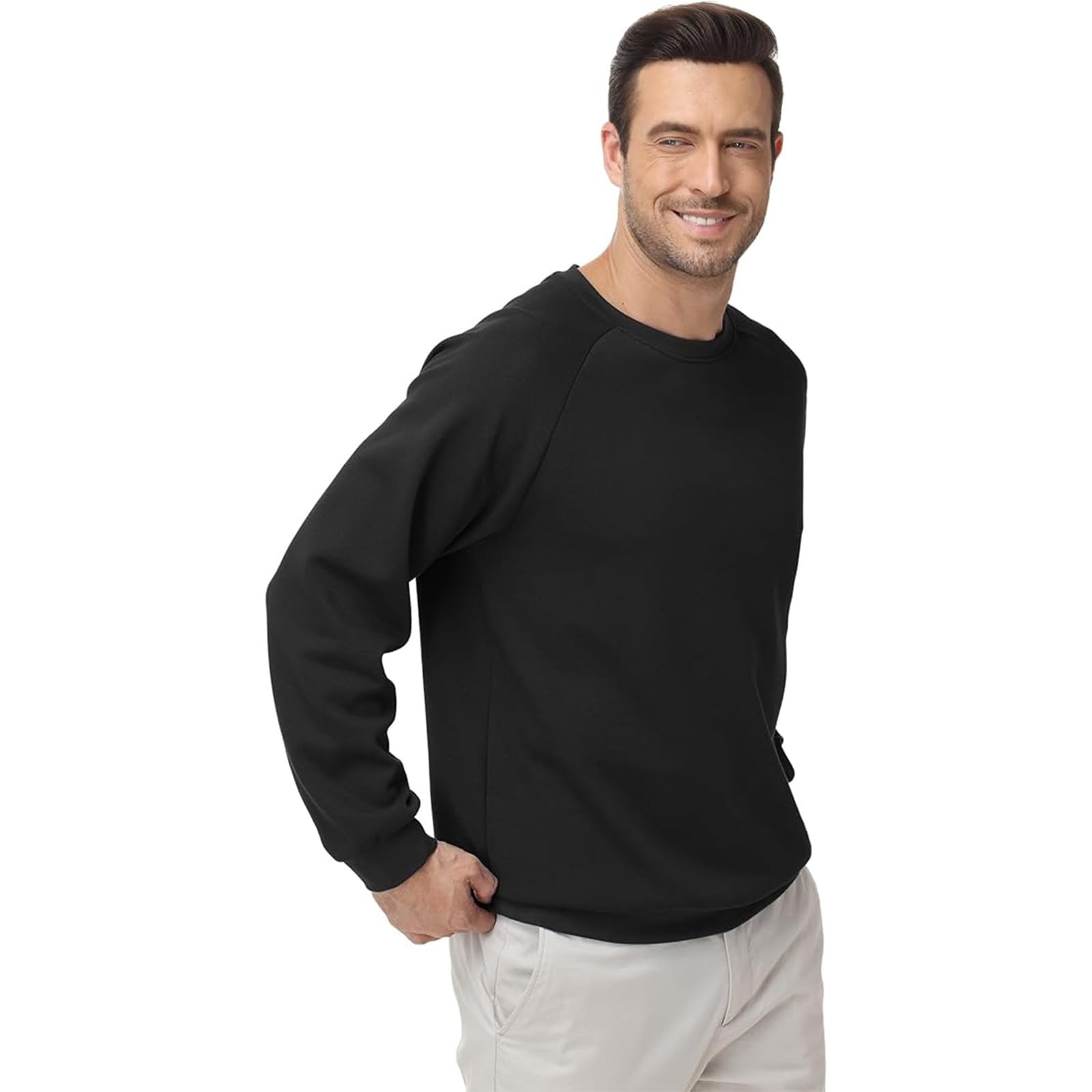 Sudadera de manga larga para hombre, cuello redondo, para pesca, entrenamiento, atletismo, gimnasio, primavera, otoño e invierno - 4