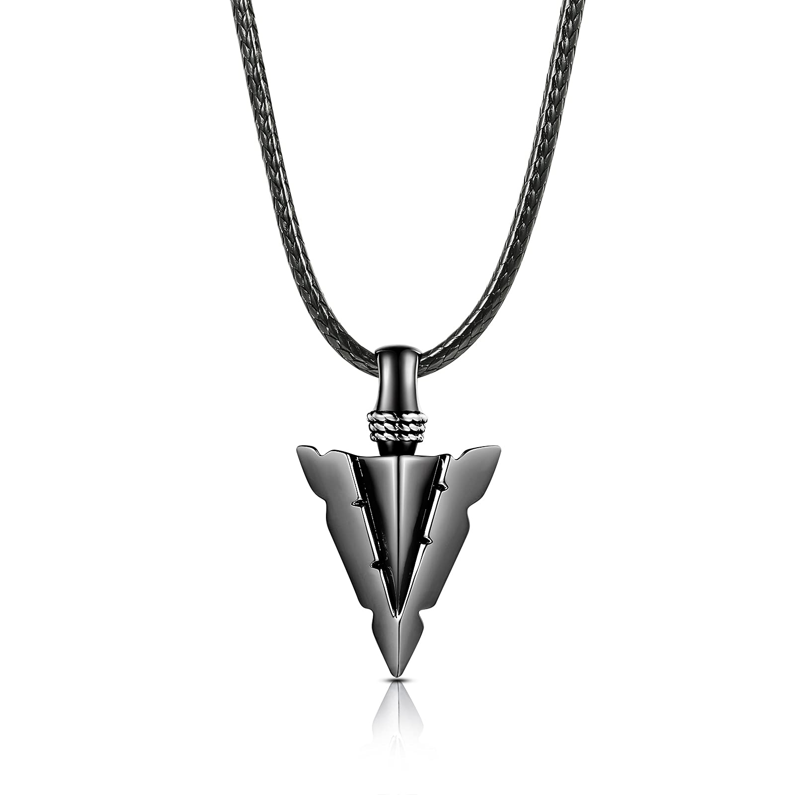 MANBUSterling Silver Urn Necklace for Men: Arrowhead Memorial Pendant Cremation Ash Jewelry Bereavement Keepsakes Gift for Loss of a Loved One
