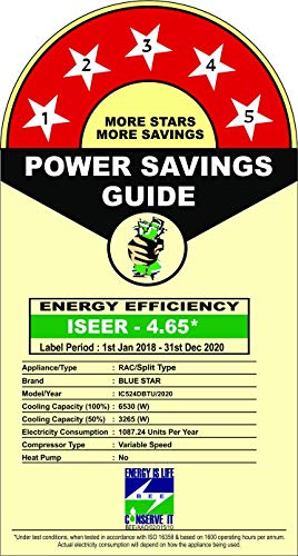 Image of Blue Star 2 Ton 5 Star Inverter Split AC (Copper, 2020 Model, AC IC524DBTU, 2020 White)