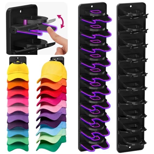 Flizubat Spring-Loaded Hat Organizer for Baseball...
