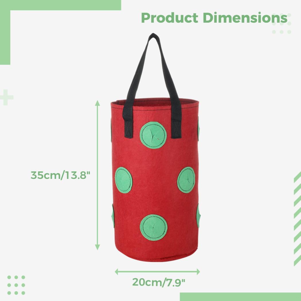 Sac de culture de fraises non tissé : 4 pièces en tissu avec crochet pour jardin