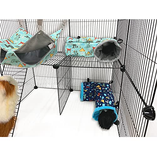 Ferret Cage Accessories Tunnel Tube Corner Hide Fleece Hideaway Bed Hammock Bed For Guinea Pig (Green) (Blue) #TOP5