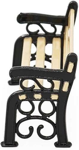 Miniatura 2 de Odoria Accesorios de decoración de casa de muñecas con banco de parque en miniatura 1/24