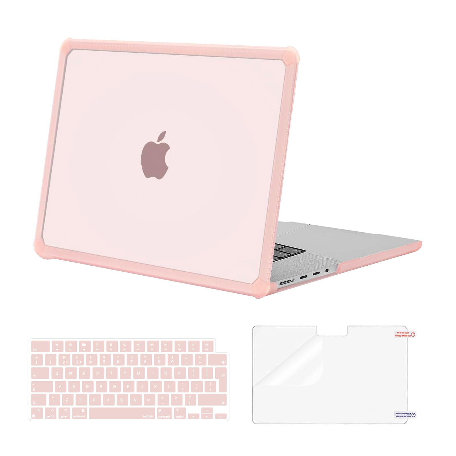MOSISO Kompatybilny z MacBook Pro 16 cali, M4, M3, M2, M1, 2025, 2024, 2023, 2022, 2021, A3403, A3186, A2991, A2780, A2485, wytrzymałe etui zapobiegające pękaniu osłona TPU i osłona klawiatury i folia
