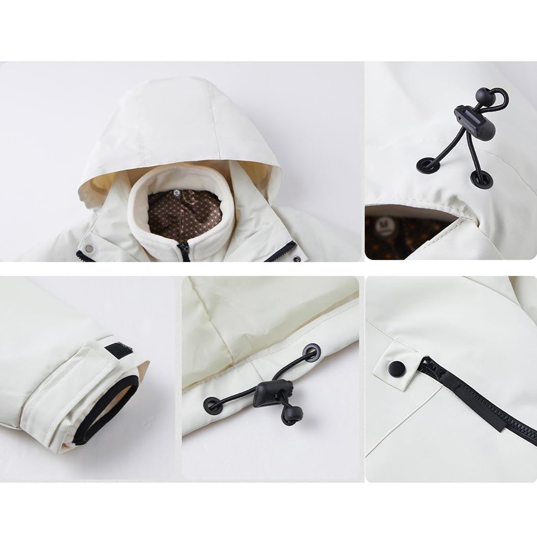 3-In-1 Winter-Softshell-Skijacke Wasser- Und Windabweisend Warm Gefütterte Kapuzenjacke