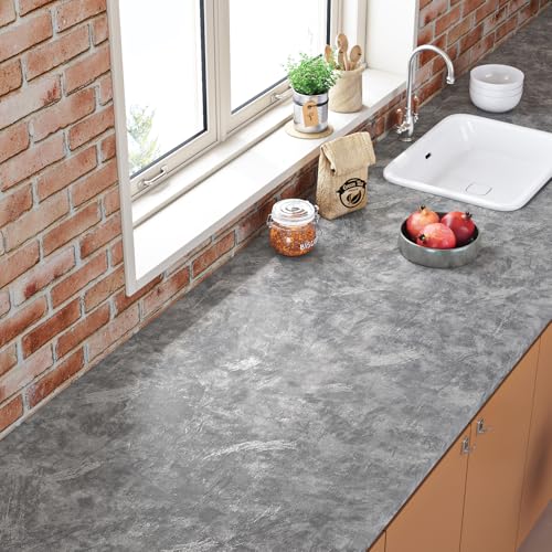Vinilo Adhesivo Pared Efecto Cemento Hormigon para Cubrir Azulejos y Muebles 6