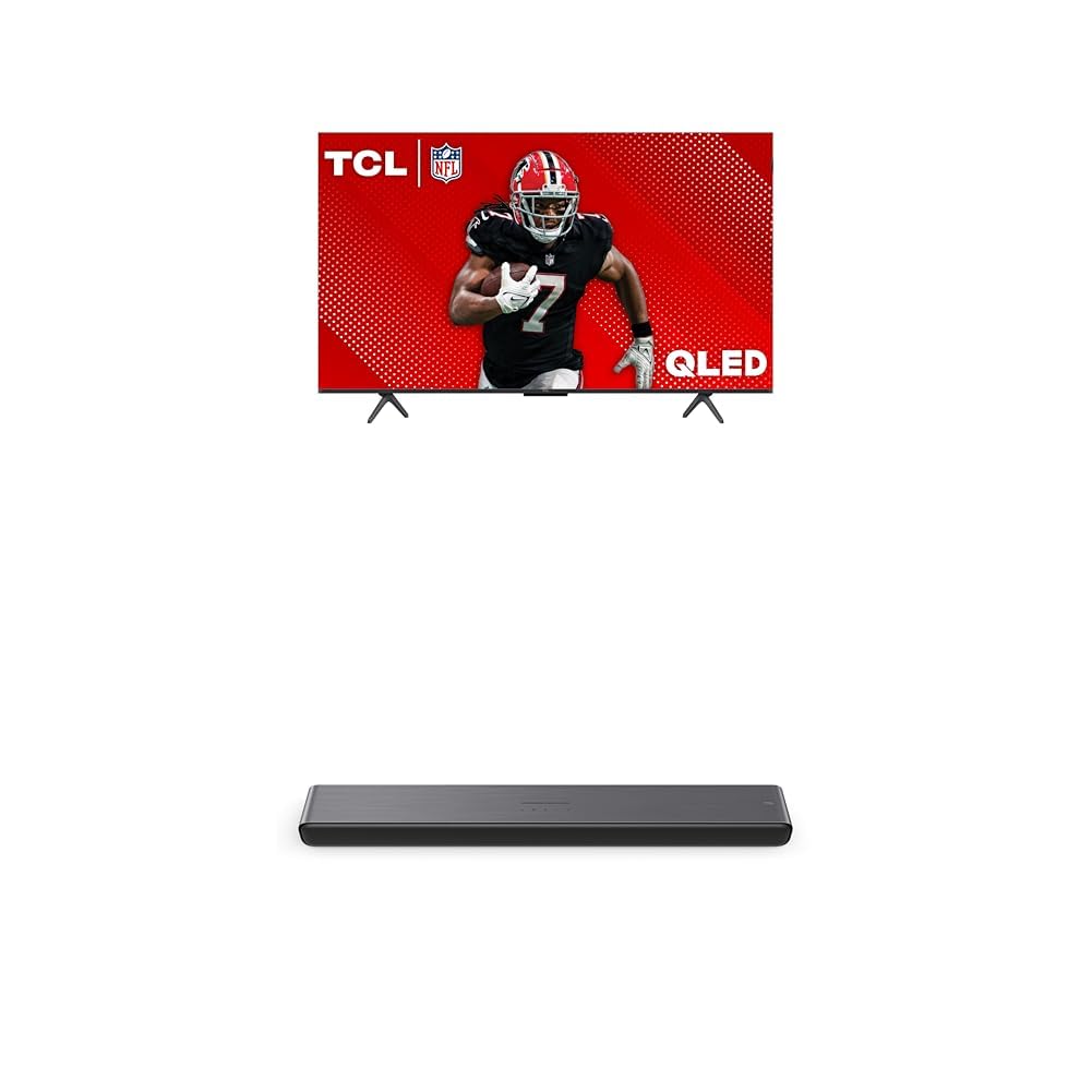 TCL 50-Inch Q65 QLED 4K UHD Smart TV with Google TV (50Q651G, 2024 Model) S45H S Class 2.0 Channel Sound Bar with Dolby Atmos