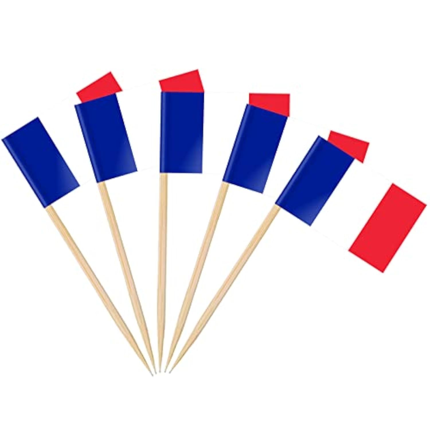 100/200pcs France Toothpick Flags Cake Toppers for Olympic Decorations, French Cocktail Stick Flag for Sandwich Food Cupcake Toppers Tableware World Cup Party Supplies Decor (100 Pcs)