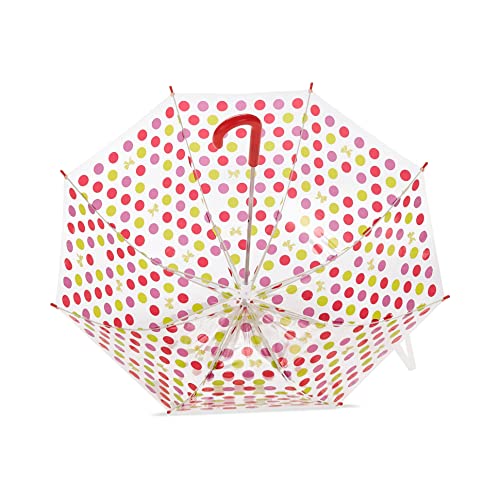 Amazon Basics Kids Clear Round Bubble Umbrella, 26.5 Inches, Dots #TOP4