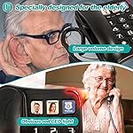 Big-Button-Phone-for-Seniors-Telephones-for-Hearing-Impaired-9-Picture-Labels-and-3-Picture-Keys-Extra-Long-164-Cord-Simple-Landline-Phones-for-Seniors-White