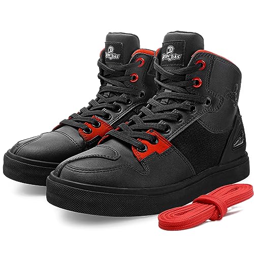 BORLENI Bottes Moto Homme - Chaussures De Protection Motocross Antidérapantes Style Urbain