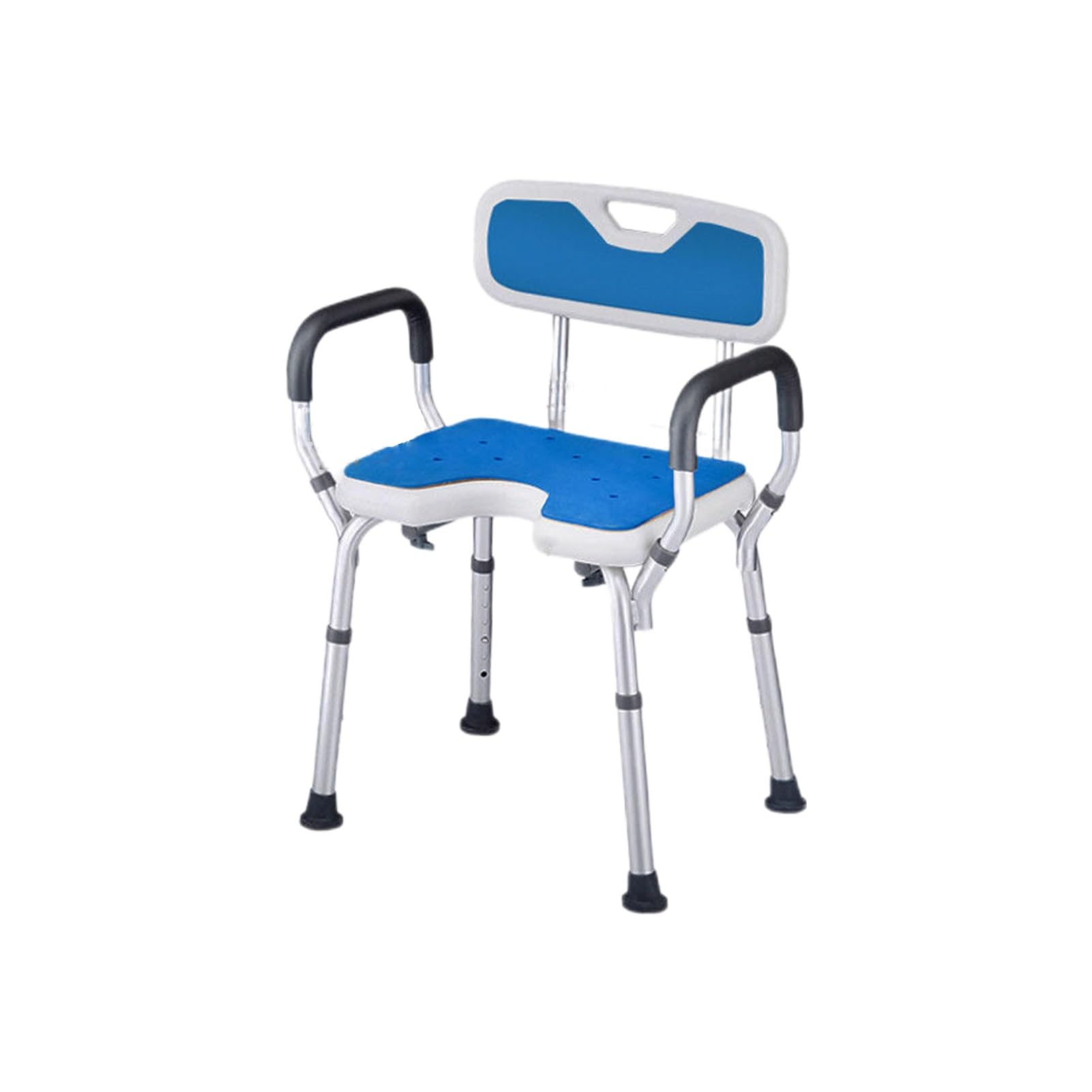 Krzesło prysznicowe z podłokietnikami i oparciem, ergonomiczne, lekkie, aluminiowe siedzisko do łazienki, sypialni, salonu