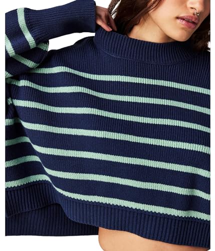 Image of Free People Women's Stripe Easy Street Crop Pullover