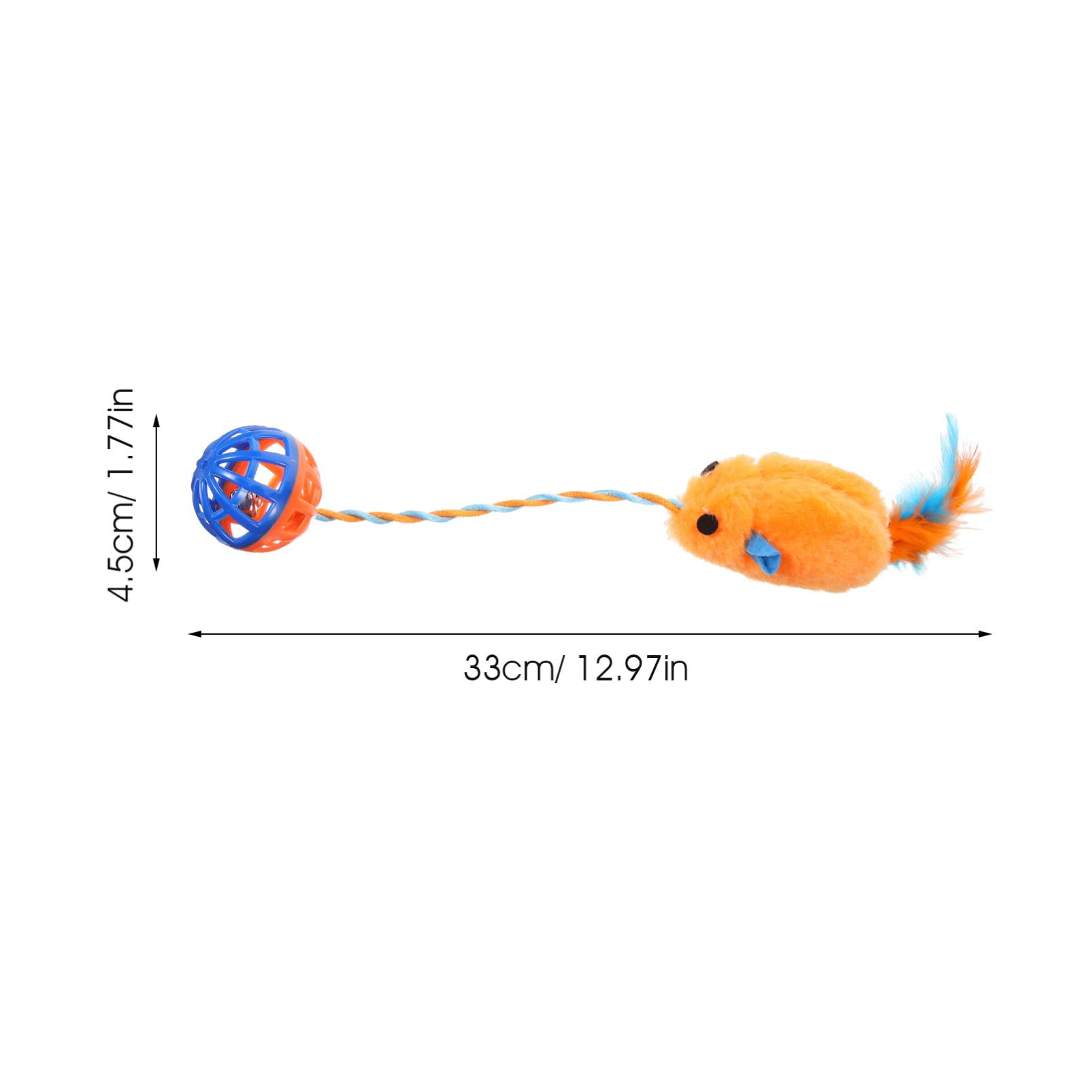 Jouet Souris pour Chaton Interactif avec Clochette en Plastique Petit Jouet Portable Orange pour Animaux Domestiques Usage Intérieur pour Chats Adultes et Chatons