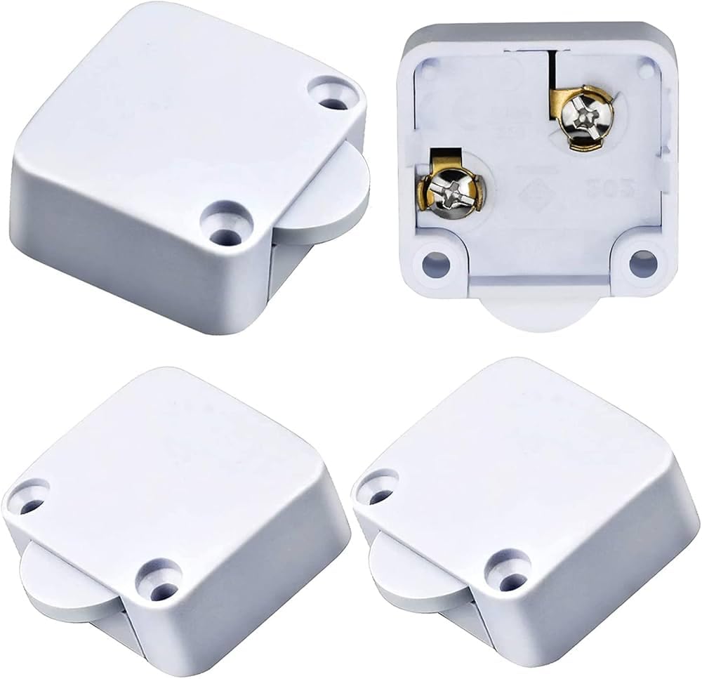 SEER door switch Push-to-Open Cabinet Door Switch, Light Control, White, Pack of 4-image-9