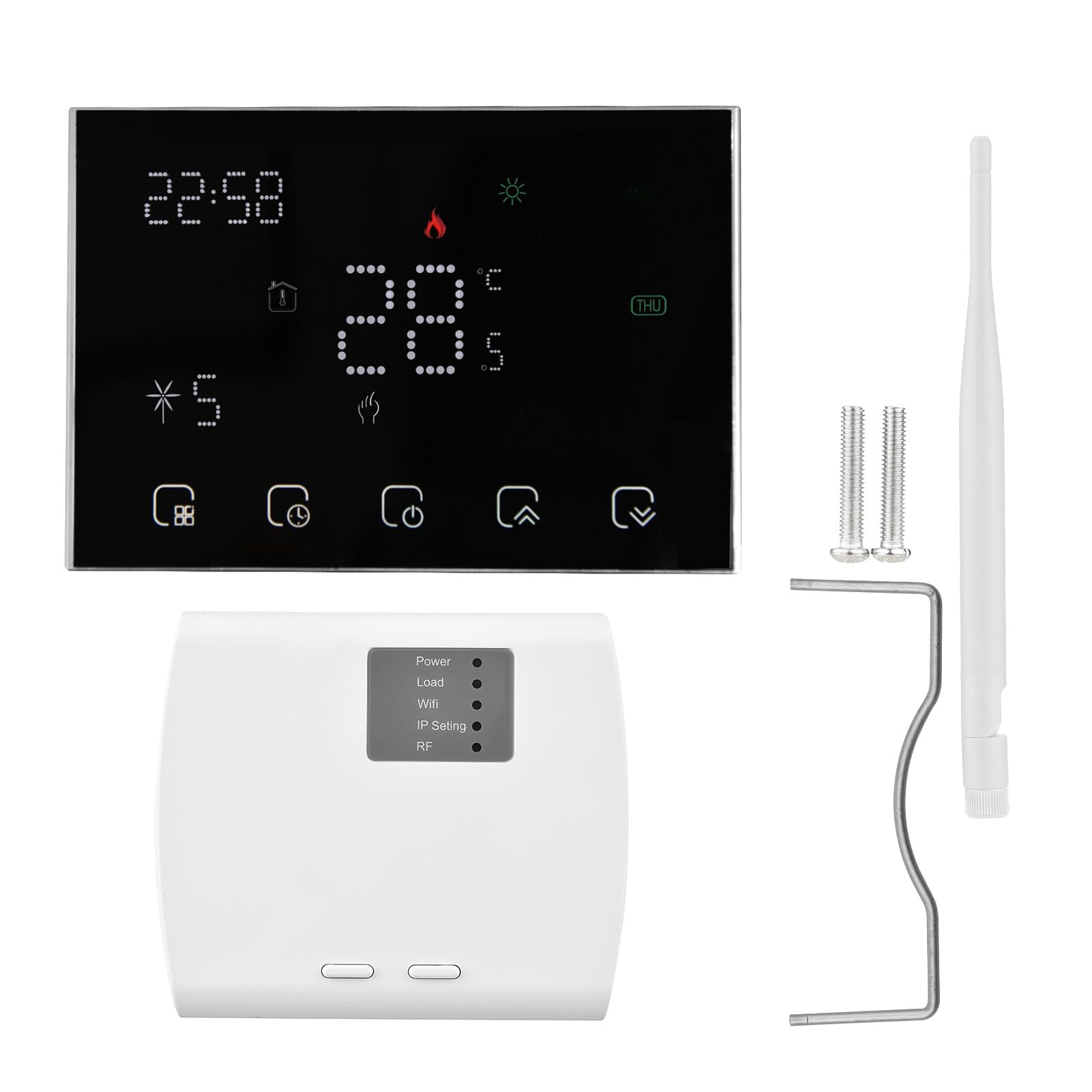 Termostato WiFi Intelligente, Regolatore di Temperatura Touchscreen Programmabile per Casa, Scuola e Ufficio, Design a Risparmio Energetico (per il riscaldamento con caldaia a gas con WiFi)