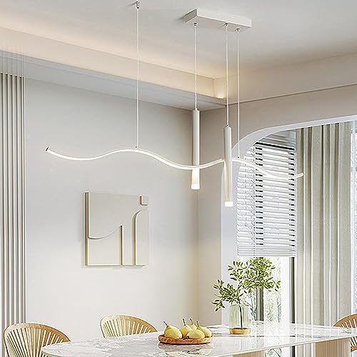 Lámpara colgante de comedor regulable con tira LED alargada de 80cm 3