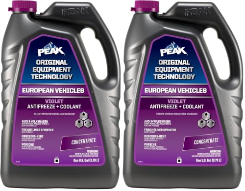 Image of PEAK OET Extended Life Violet Concentrate Antifreeze /Coolant for European Vehicles, 1 Gal. (Pack of 2)