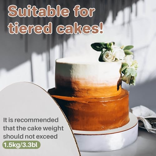 MAQIHAN 6 Cake Boards 10 inch Round - Cardboard Cake Rounds Base Stand Circles 10 inch Bases Para Pasteles Flat Sheet Cake Decorating Practice Board Tray Platter Plates Pad Liner Cake Making Supplies