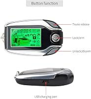 EASYGUARD EC204 Kétirányú Autóriasztó PKE Passzív Kulcs Nélküli Belépéssel, Újratölthető LCD Kijelzős Távirányítóval és Rázkódás Érzékelővel 3