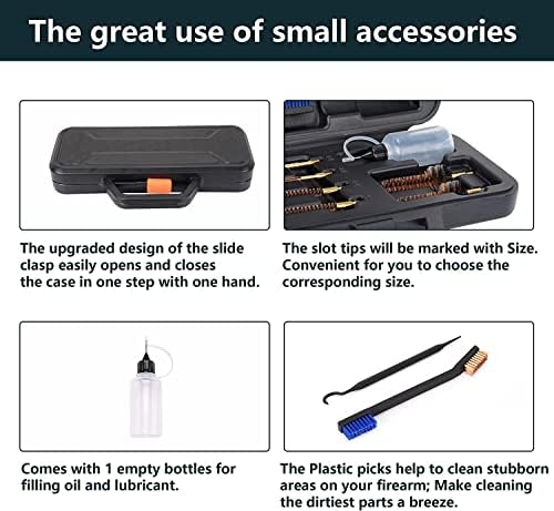 BOOSTEADY Gun Cleaning Kit Elite Version for 5.56 Cleaning Kit .22 Rifle Gun Cleaning Kit with Bore Chamber Brushes with Portable Compact Case