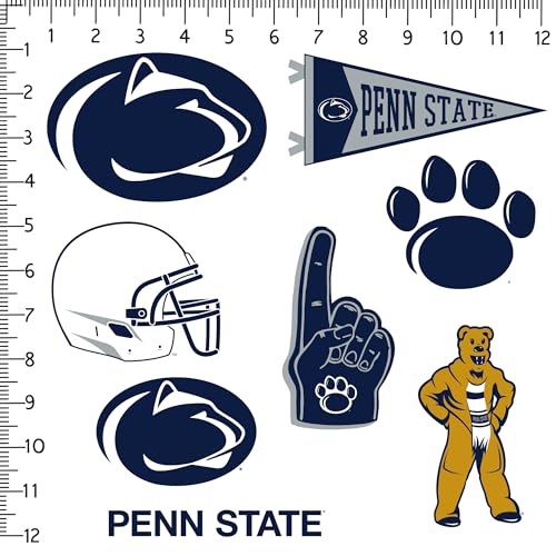 Image of Penn State University 10ct Vinyl Sticker Pack - Large Waterproof Nittany Lions, Paw Print, Helmet & Mascot Decals for Laptops, Water Bottles, Tablets, Scrapbooks, Vehicles & More