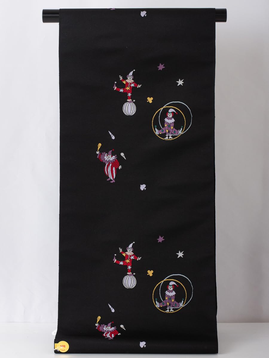 Amazon.co.jp: 西陣織 九寸名古屋帯 サーカス ピエロ 正絹 未仕立て  