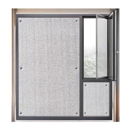 9mm Película Aislante Térmico de Aluminio, Vinilo Cristal Reflectante Opaco para Ventana con Ventosas, Lámina de Privacidad Protector Solar para Vidrio Interior o Exterior(55x180cm)