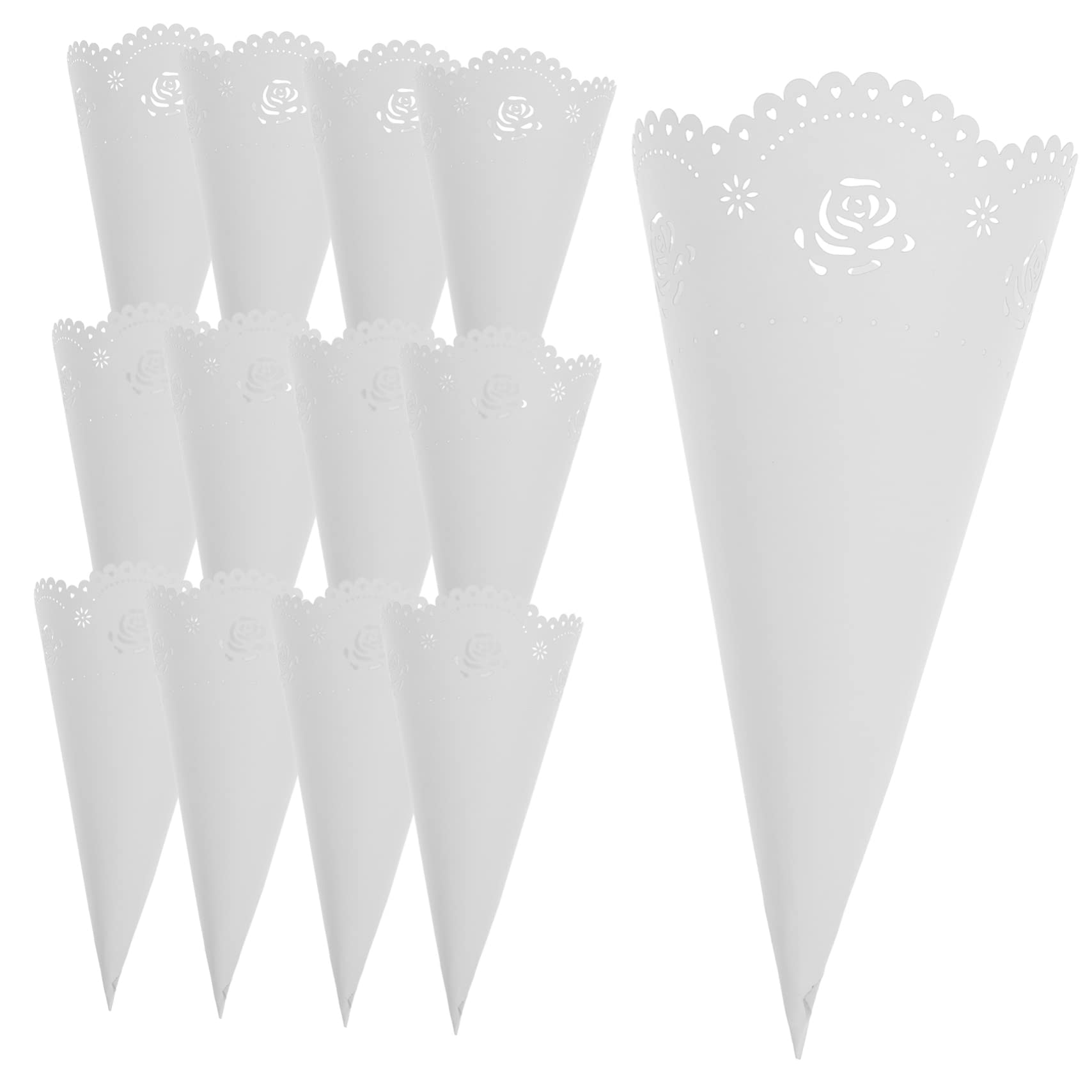 HOODANCOS Diy Paper Cones 20pcs Craft Paper Petal Holders for Vintage Wedding Decor