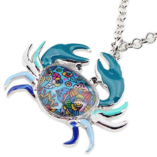 DUOWEI Cute Crab Necklace Pendant Hypoallergenic Jewelry Summer Spring Gifts for Women3