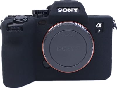 BolinUS For A7 IV Case, Fullbody Ultra-thin Lightweight Rubber Soft Silicone Housing Case Bag Cover for Sony Alpha A7 IV A7IV (Black)