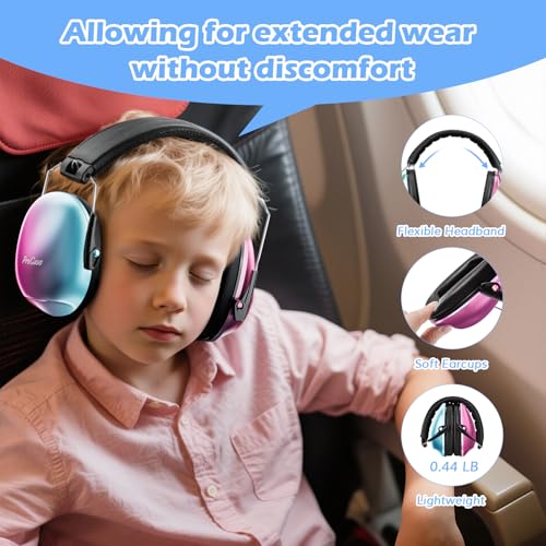 Image of ProCase Noise Cancelling Headphones for Kids Toddler, SNR 27dB Noise Reduction Ear Muffs, Hearing Protection for Monster Jam, Concerts, Fireworks, Shooting, Air Show, Autism Sensory Needs -Gradient