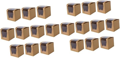 Abaodam 20 piezas de caja para tartas individual soporte para cupcakes individual contenedor para cupcakes contenedor transparente vasos de papel