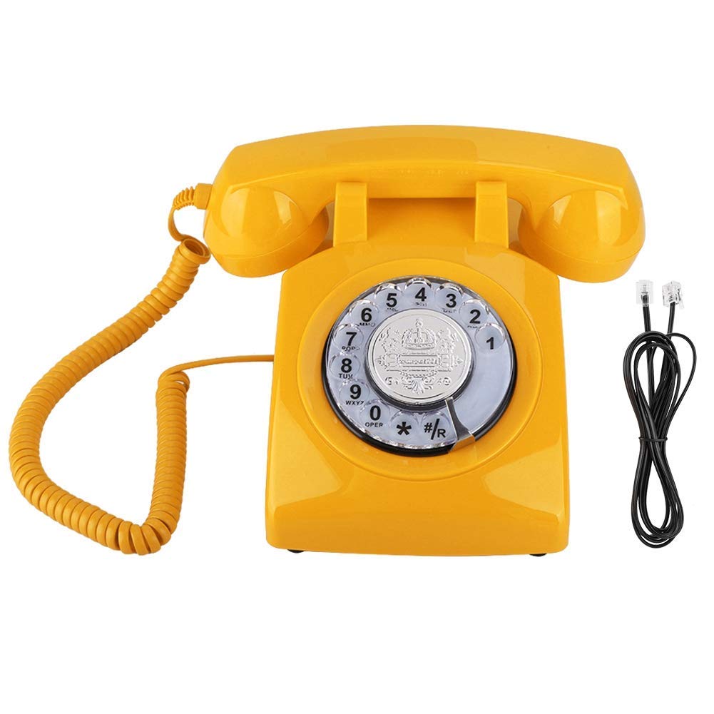 Przewodowy analogowy telefon stacjonarny Telefon, Klasyczny domowy Obróć do sypialni/biura