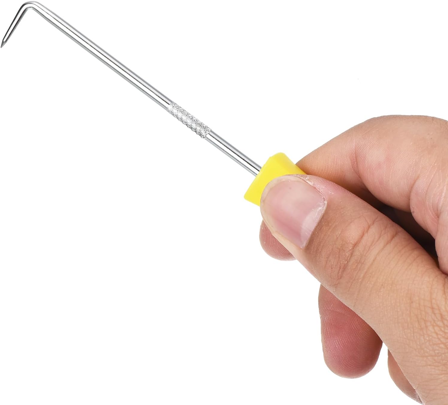PATIKIL O-Ring 90 Degree Pick 142mm, Oil Seal Gasket Precision Screwdriver Puller Remover Removal Tool, Yellow
