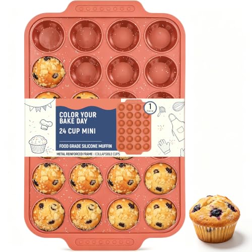 Image of Silicone Muffin Pans for Baking with Metal Reinforced Frame