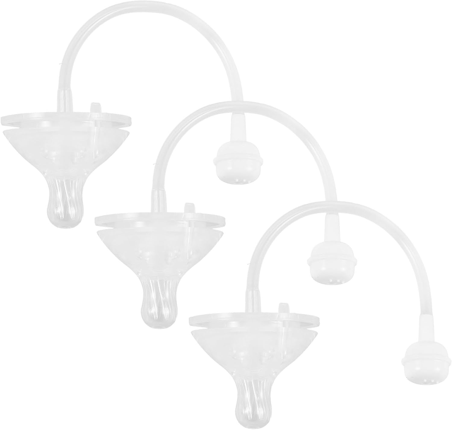 Totority Silicone Pacifier with Weighted Straw 3-Pack Soft Wide Mouth Nipples for Baby Bottles Spill-Proof Feeding Accessory Comfortable for Newborns and Teething