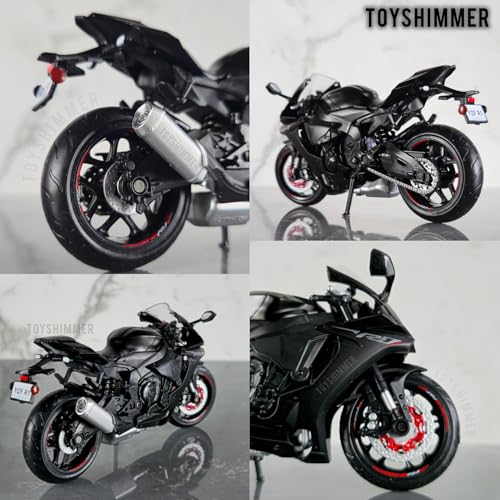 Image of die cast Yamaha YZF R1 Model Toy Metal Bike 1:12 Scale Realistic Alloy Metal Motorcycle Toy, Model Bike, Best Gift for Boys Men Kids Children (Black)