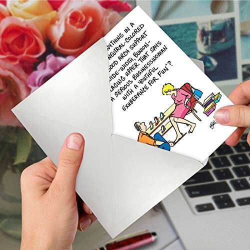 Nobleworks - 1 Funny Women's Birthday Card With Envelope - Cartoon Humor, Stationery Bday Celebration Card For Wife, Women - No-Nonsense Heel C6379Bdg #TOP4
