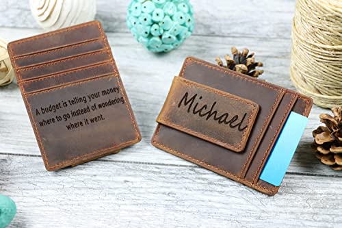Personalized Genuine Leather Money Clip with Strong Magnet3