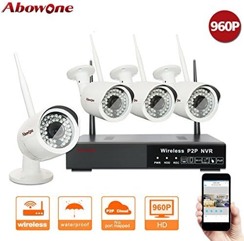 Wireless Security Camera System Outdoor or Indoor with 4 WiFi HD 1080P IP Cameras with Night Vision
