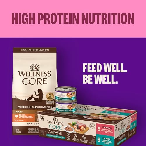 Wellness CORE Signature Selects Shredded Adult Canned Wet Cat Food, Natural, Protein Rich, Grain Free, Chicken and Quail Egg Entrée Recipe, 2.8 oz, Pack of 12 Cans - image 5