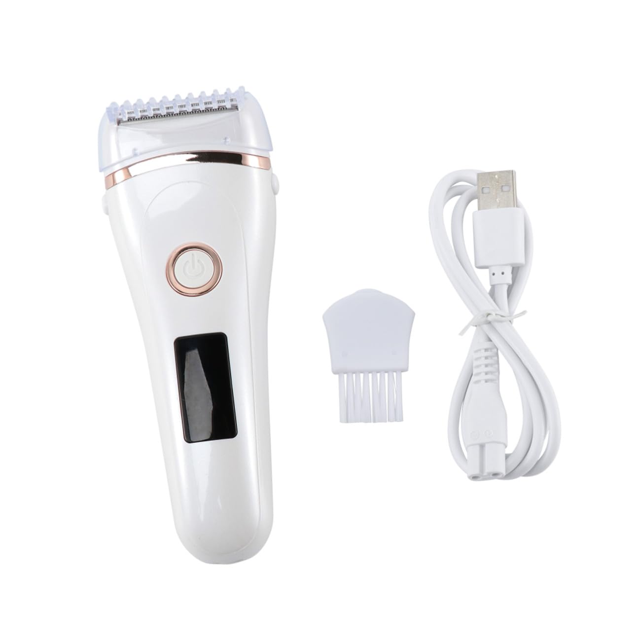 Lurrose Epilatore Elettrico Donna Rasoio Corpo Display LED Ricaricabile Usb, Rimozione Peli Ascelle e Zona Bikini, Lama Riutilizzabile in Abs e Acciaio Inox