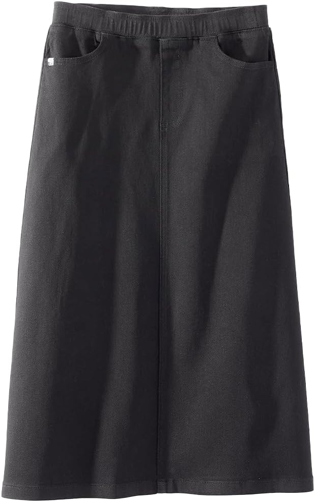 Silvert's Adaptive Clothing & Footwear Women's Self Dressing Pull-on Denim Midi Skirt