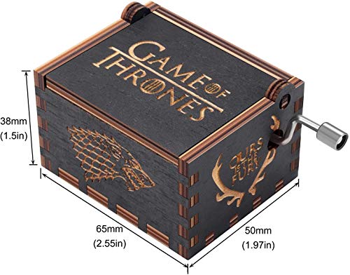 Image of Zesta Hand Crank Music Box | Wooden Musical Toy /Vintage Hand Crank Musical Gifts for Men Birthday Special /Birthday Gift for Girls /Wooden Musical Box Gift for Wife (GOT Black)