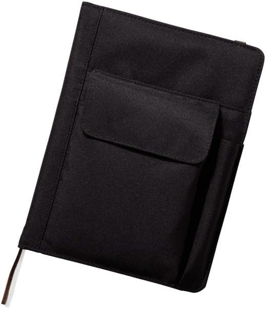 LIHIT LAB. Refillable Notebook with Cover, Journal Cover, Black, A5, 8.2 x 5.8 x 1.5 inches (N1647-24)