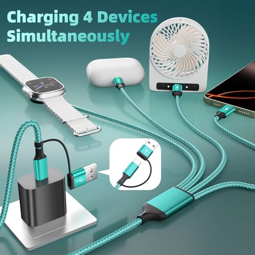 Image of 3 Type-C Ports 4-IN-2 Multi Charging Cable for iWatch Charger /iPhone 17-15