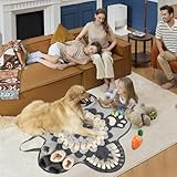 Schnüffelteppich für Hunde und Katzen - Futterschnüffel-Futtermatte, Blütenform, Welpen-Trainingsmatte, Waschbare Trainingsmatte 60 x 60CM für Kleine und Mittelgroße Haustiere Mit Karottenspielzeug